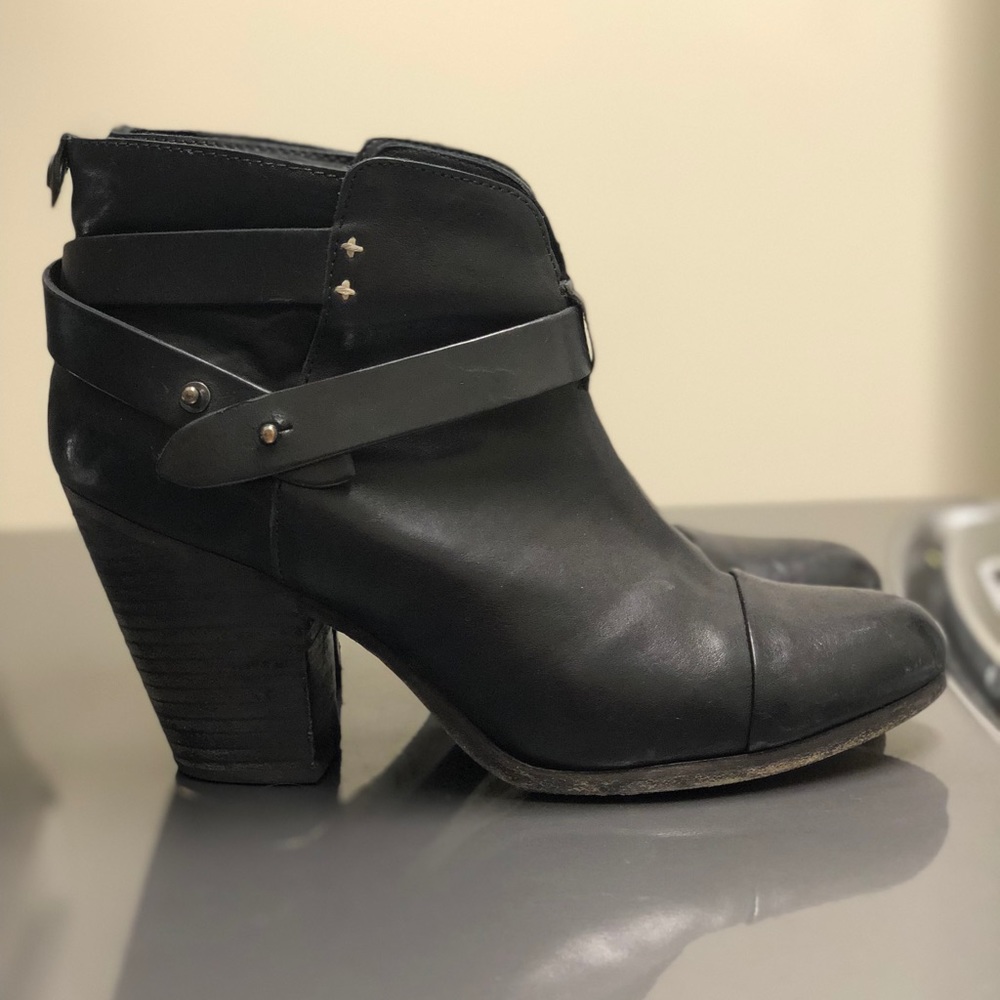 Rag & Bone Black Heeled Boots with Chunky Heel